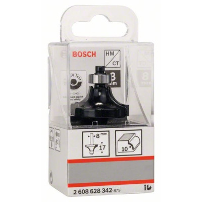 Фреза Bosch Professional карнизная, Std, S8, R10, L16.5 (2.608.628.342) Винница - изображение 5