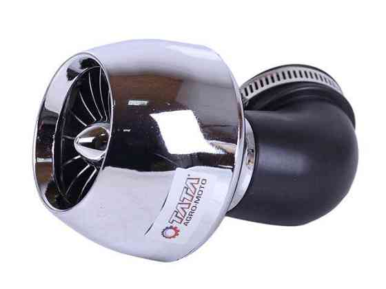 Фільтр нульовий "Турбіна" з крильчаткою хром Ø 42 мм 90° (125-150с) Мукачево