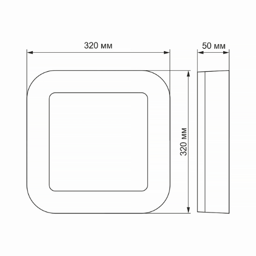 LED Світильник 30W 5000К 220V квадратний чорний VL-BHFS-305B Videx Житомир