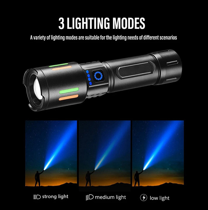 Ліхтарик ручний BL 611-TG акб 26650 Одеса - фото 3