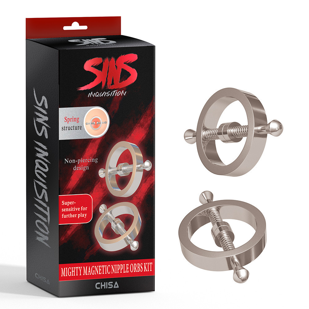 Зажимы для сосков пружинные Chisa Sins Metal, серебристые Sex Aura Киев - изображение 1