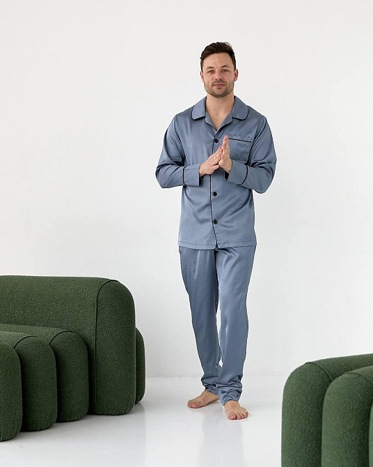 Мужская пижама шелк Шоколадный XL Харьков - изображение 1