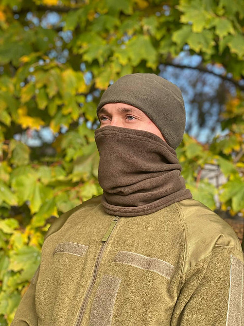 Флісова шапка олива Київ - фото 6
