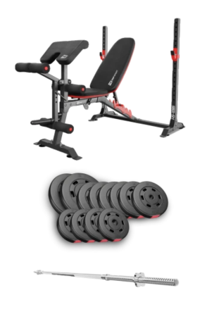 Набір Hop-Sport Premium 69кг з лавою HS-1095 та штангою Киев