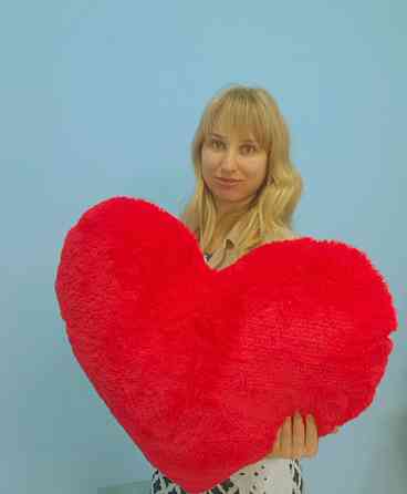 Большая подушка Алина Сердце 75 см красный Киев