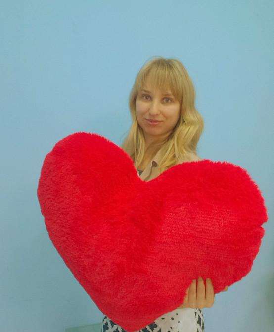 Большая подушка Алина Сердце 75 см красный Киев - изображение 3