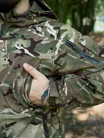 Мужская тактическая демисезонная куртка Soft Shell мультикам, военная куртка софтшелл с подкладкой Львов