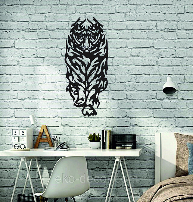 Настінний декор Панно «Тигр» Декор на стіну 70*30 см, Чорний Київ - фото 9