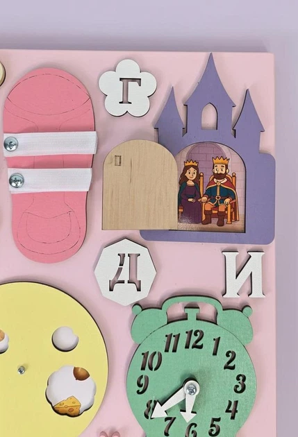 Бизиборд для дітей 50х60 Розвивальна дошка Бізіборд Методика Монтессорі для розвитку дрібної моторики Тернопіль - фото 8