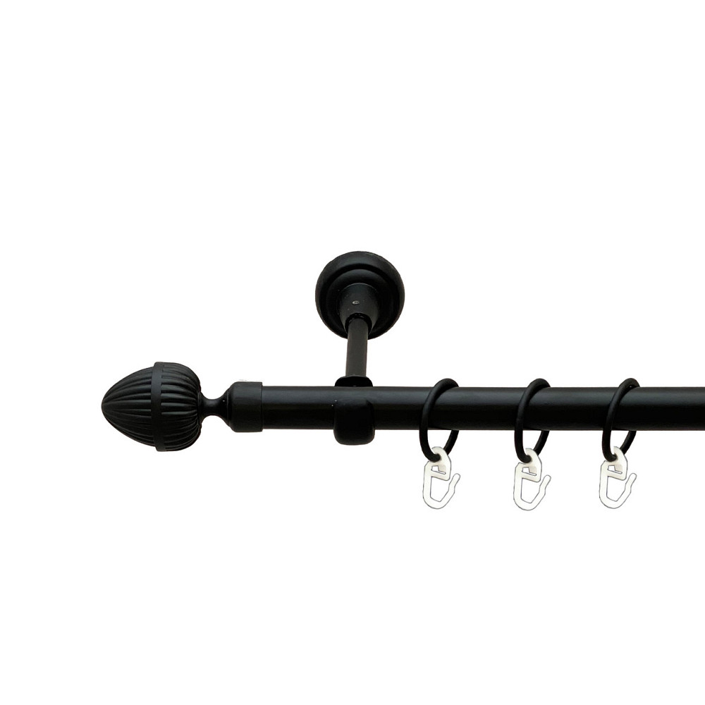 Карниз Orvit Одеон металевий однорядний відкритий Чорний Оксамит 19 мм 240 см (00-00013555) Львов - изображение 1