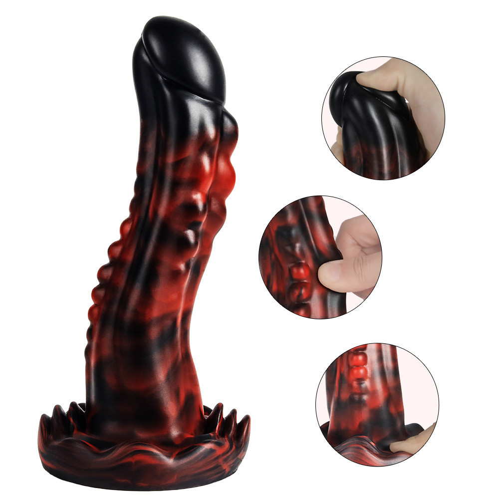 Фантазийный фаллоимитатор с агрессивным рельефом “Dark Red/Black” Sex Aura Киев - изображение 1