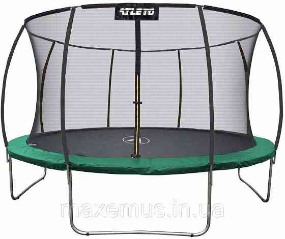 1 Батут детский с внутренней защитной сеткой 252 см батут атлето с лестницей для детей и взрослых зеленый Мостиська