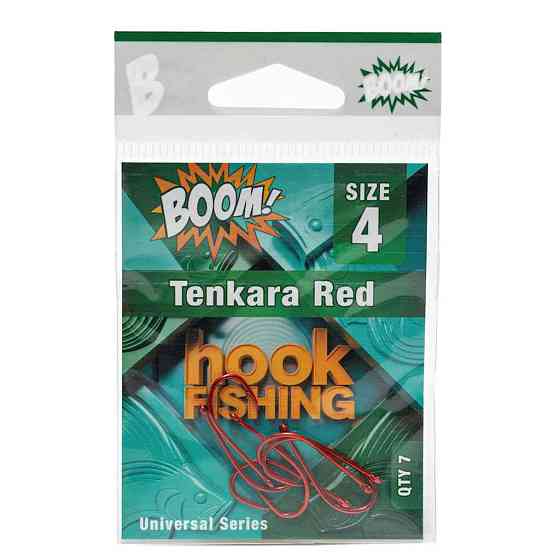 Крючок для мирной рыбы Tenkara Red No4 (7 шт/уп) (RED) ТМ BOOM Київ