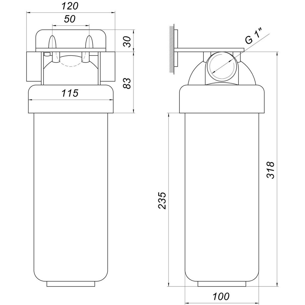Фильтр-колба 2-х комп. БЕЗ картриджа, БЕЗ коробки OasisPro BSL2, 1″ (000021560) Киев - изображение 9