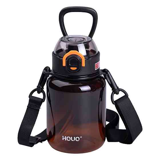 Yiwu Пляшка для води багаторазова 700 мл пляшечка з трубочкою для спорту та школи 16.5 см Синя Коломыя