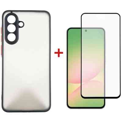 Чохол до мобільного телефона Dengos Kit Samsung Galaxy A56 Matte + glass (Black) (DG-KM-141) Вінниця