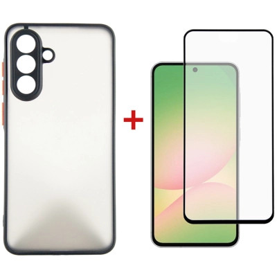 Чохол до мобільного телефона Dengos Kit Samsung Galaxy A56 Matte + glass (Black) (DG-KM-141) Вінниця - фото 1