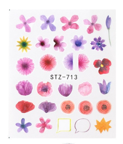 Стикеры на ногти цветки - размер стикера 6*5см, инструкция по применению есть в описании товара Киев - изображение 1