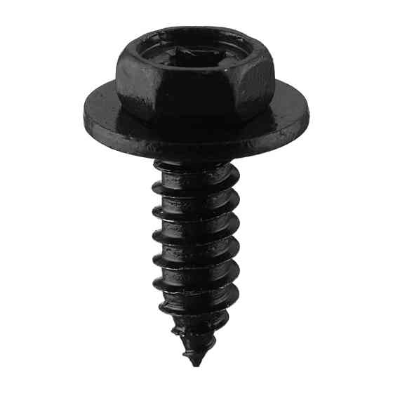 Саморізи, Під ключ і викрутку із шайбою, Чорний, Метал, Розміри (мм): T-15.8 T1-10 F-6.2 H-24.4 H1-18.5. Марка Київ