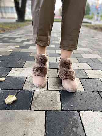 Ботинки LX17-219 хакі эко-замша зима высота 11см подошва 2см (1143) Коломия