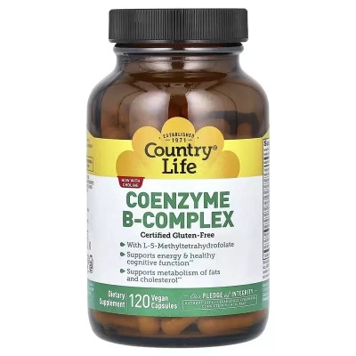 Витаминно-минеральный комплекс Country Life Комплекс витаминов группы В, Coenzyme B-Complex, 120 вегетарианс (CLF-06419) Винница - изображение 1