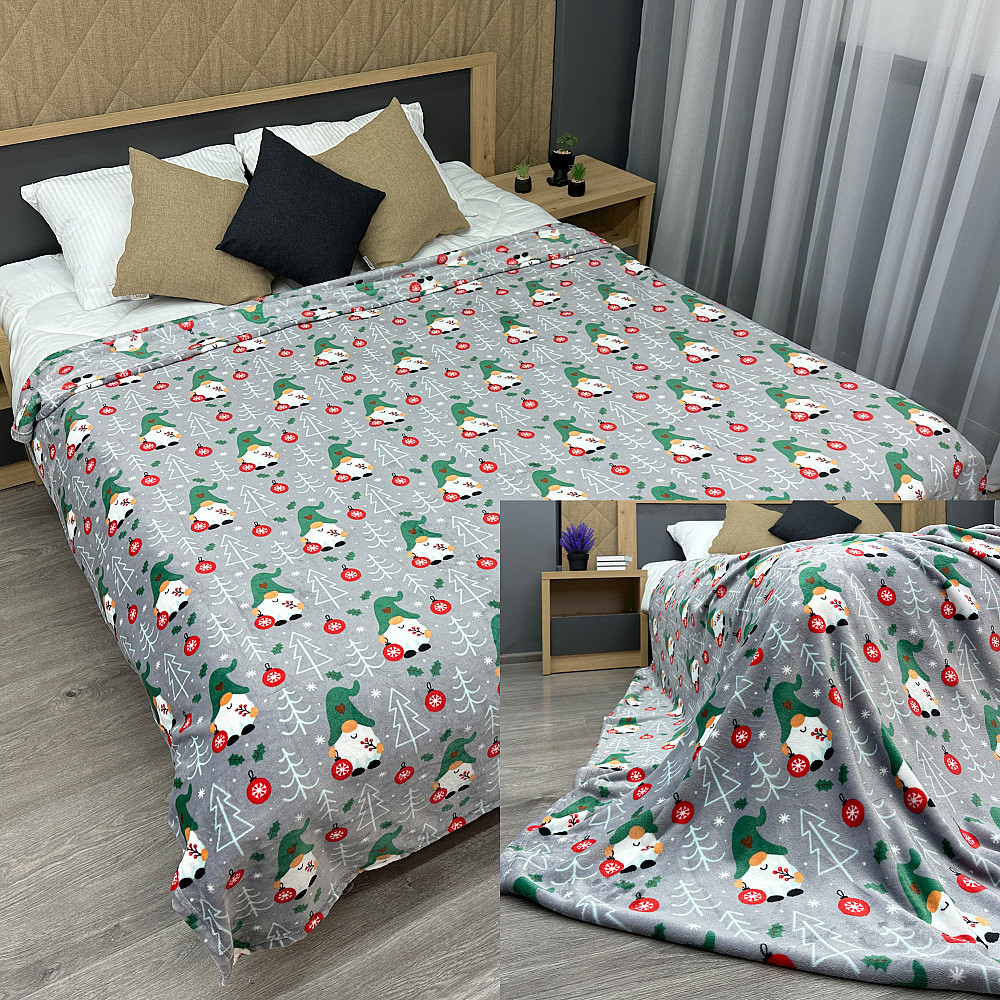 Плед-покрывало Decorator WellSoft 180х220 см с рождественским принтом (87-338) Киев - изображение 1