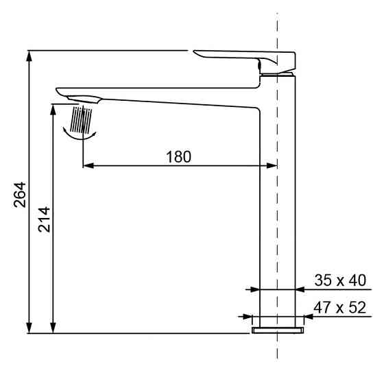 Высокий смеситель для умывальника Koer KB-11028-05 (KR5294) Харьков