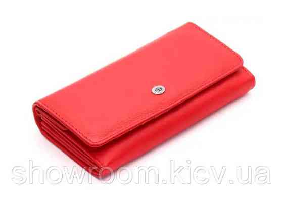 Жіночий шкіряний зручний гаманець (2022) червоний Київ