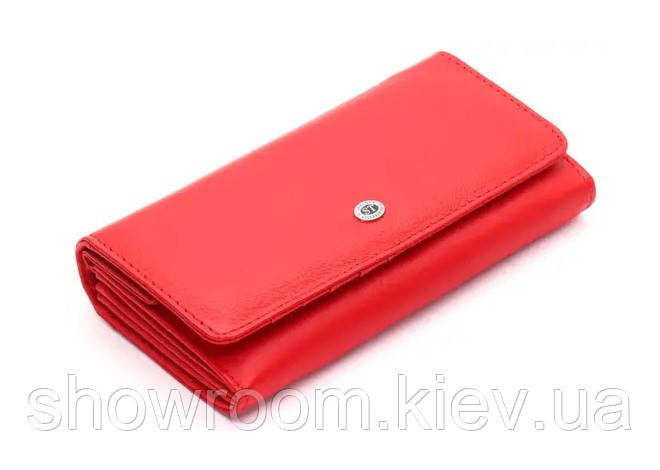 Жіночий шкіряний зручний гаманець (2022) червоний Київ - фото 1