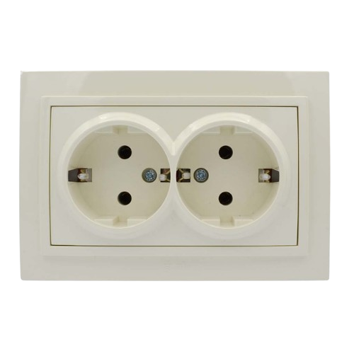 ZENA крем Розетка внутрішня 2-а із заземленням Ел-Би Житомир - изображение 1