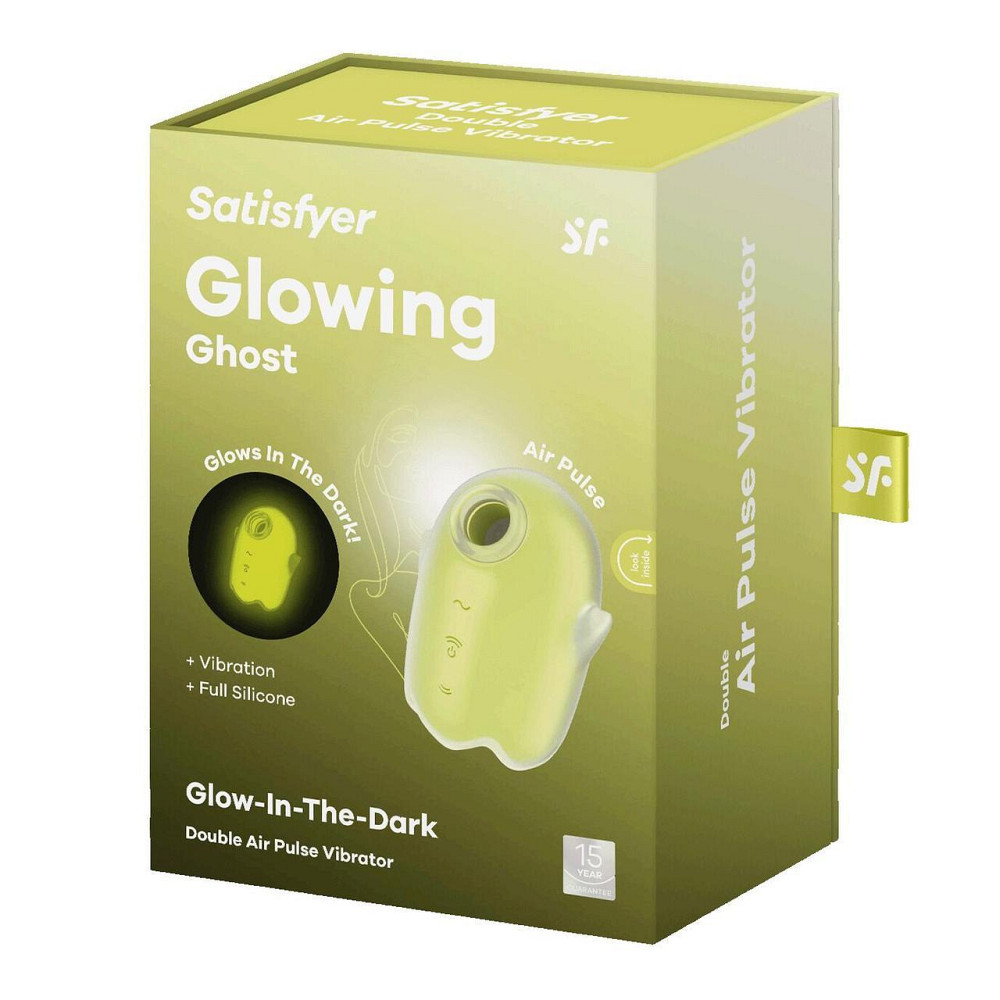 Вакуумний кліторальний стимулятор з вібрацією Satisfyer Glowing Ghost Yellow, світиться в темряві Sex Aura Київ - фото 7