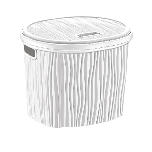 Кошик 17л з кришкою білий Хвиля Wavy ELIF Житомир - изображение 1