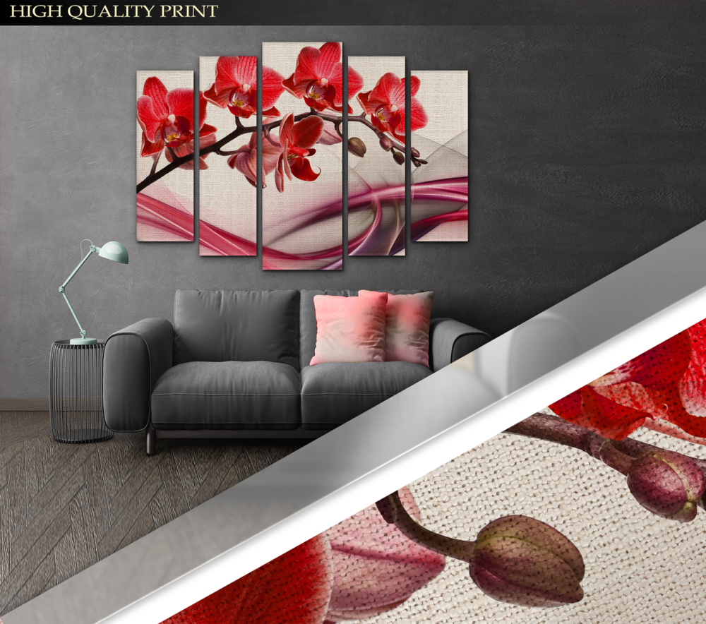 Модульная картина в гостиную / спальню Абстракция Орхидея Art-419_5 ( 80х118см ) Киев - изображение 3