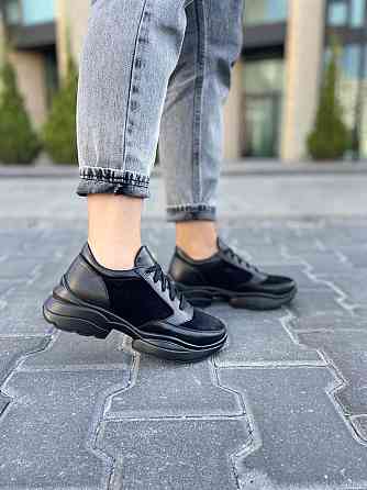 Masis Кросівки жіночі MASIS 1018 чорні (весна-осінь, шкіра+замша натуральна) (5176) Коломыя