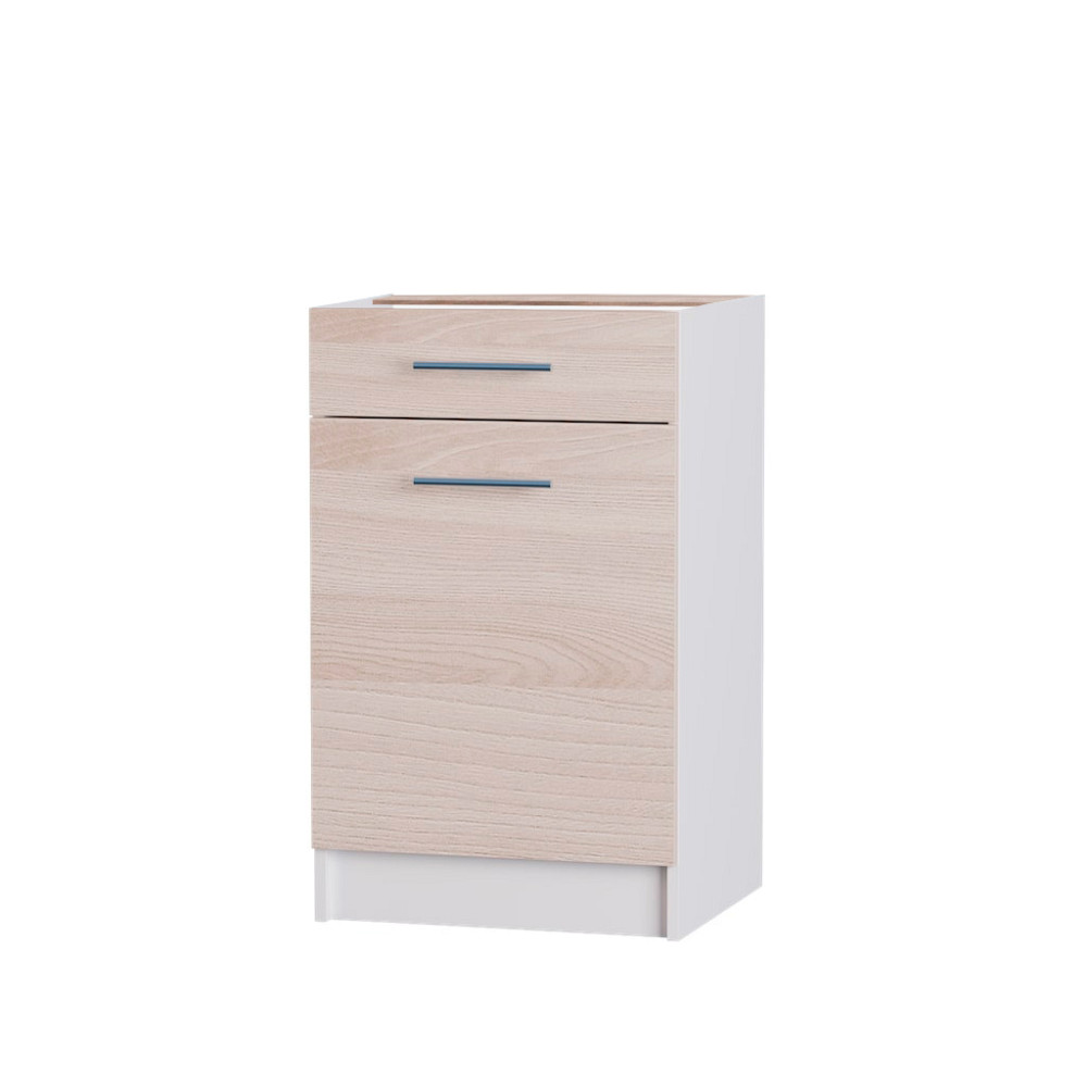 Кухонный модуль нижний с шухлядой Эверест Эко 500 ясень шимо светлый/белый (без столешницы) 50х46х82 см (DTM-2793) Львов - изображение 1