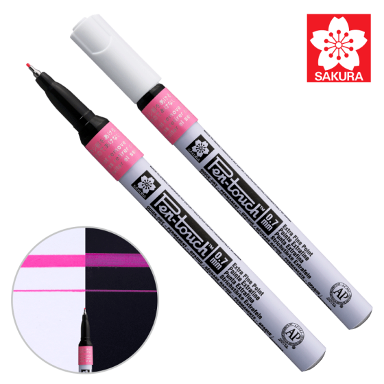 Маркер Pen-Touch Розовый флуоресцентный тонкий (EXTRA FINE) 0.7мм Sakura Киев