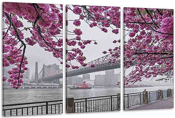 Модульная картина в гостиную / спальню  Сакура     ART-252_3A 100х150 см Киев