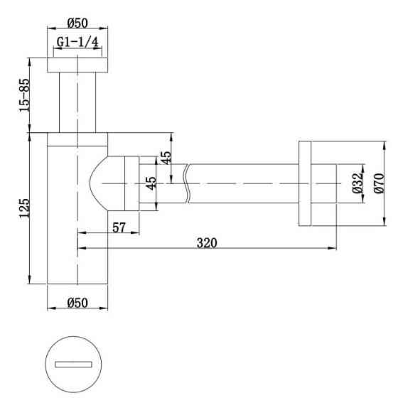 Сифон для умивальника Koer BT-01-01 1 1/4''    ( KR3407 ) 30128 Харків
