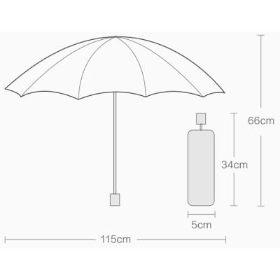 Зонт Xiaomi RunMi Super Portable Automatic Umbrella Gray (6941413204224) Винница - изображение 5
