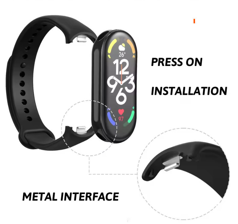 Ремешок для Xiaomi Mi Band 8 и Mi Band 9 силиконовый сменный браслет для фитнес трекера Xiaomi Mi Band (желтый) Николаев - изображение 3