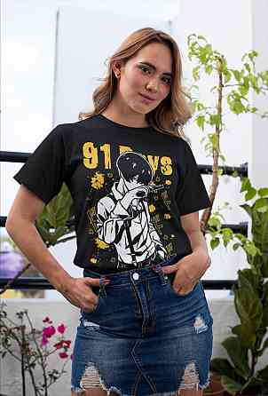 Футболка з аніме принтом Дайс Аніме Серіес Джапанесе оверсайз (S/M/L) Чорний AnimeJ0329 Дніпро