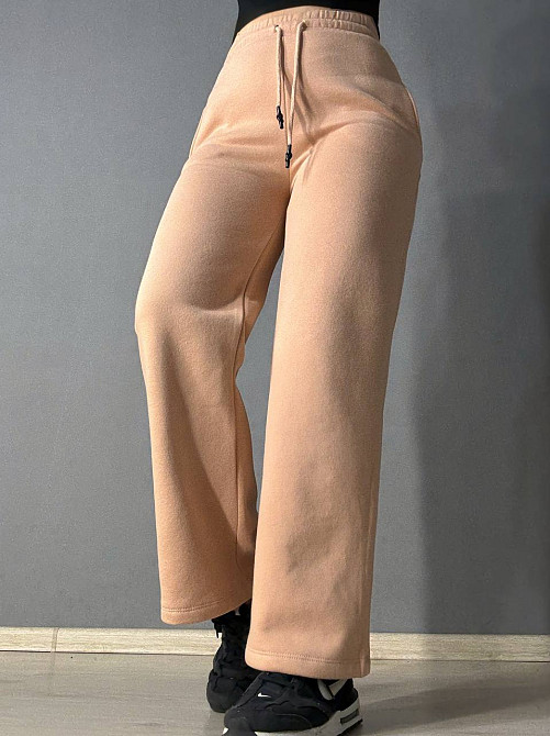 Штаны женские OLIVIA 2236 спортивные кюлоты укороченные на флисе бежевые, бежевый, SM Киев - изображение 13