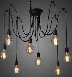 Підвісна люстра павук чорна 8 ламп Е27 Spider 149-8 Одеса