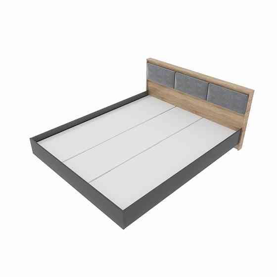 Кровать двуспальная (щит ДСП под матрас) Эверест Сити-1600 200,5х168,8х82,6 см Дуб сонома/Графит (DTM-071117) Львов