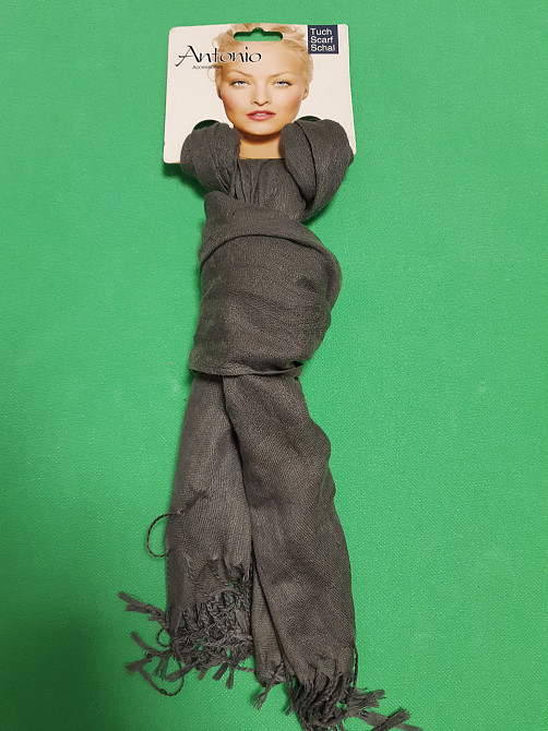 Шарф серого цвета - размер шарфа приблизительно 170*65см, 100% полиэстер Киев - изображение 4