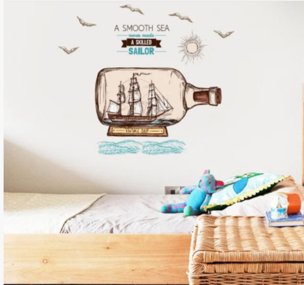 Наклейка декоративна на стіну Корабель у пляшці Київ - фото 8