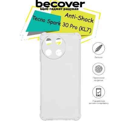 Чехол для мобильного телефона BeCover Anti-Shock Tecno Spark 30 Pro (KL7) Clear (713155) Винница