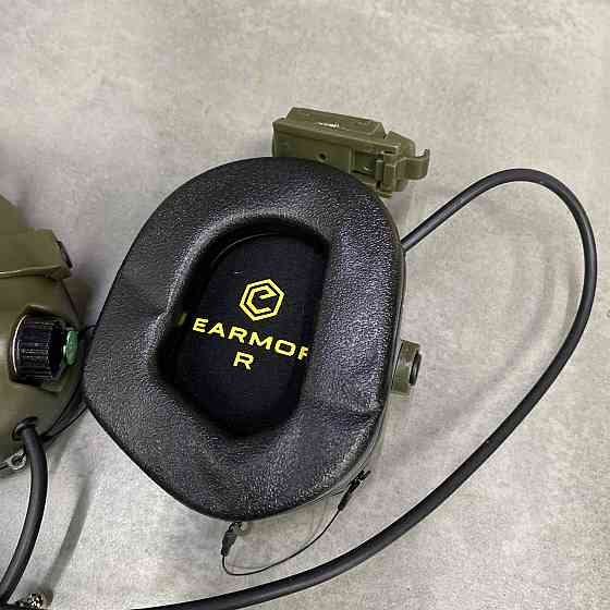 Наушники тактические Earmor M32X Mark3, активные, с креплением на шлем и съёмным микрофоном, цвет Олива Solmir Киев