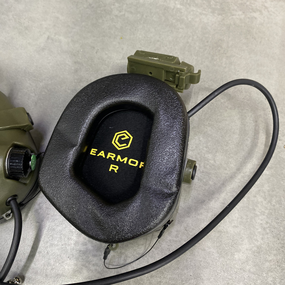 Наушники тактические Earmor M32X Mark3, активные, с креплением на шлем и съёмным микрофоном, цвет Олива Solmir Киев - изображение 5