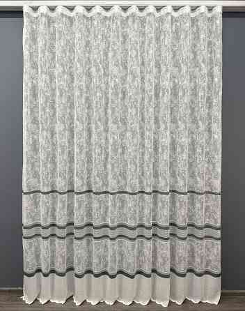 Тюль VR-Textil 1555т Cale Жакард мармур Молочний з сірим 250х270 см (42-1166) Київ